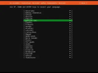 Ubuntu Server boot menu