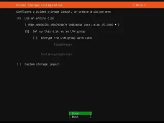 Ubuntu Server boot menu