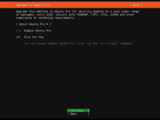 Ubuntu Server boot menu